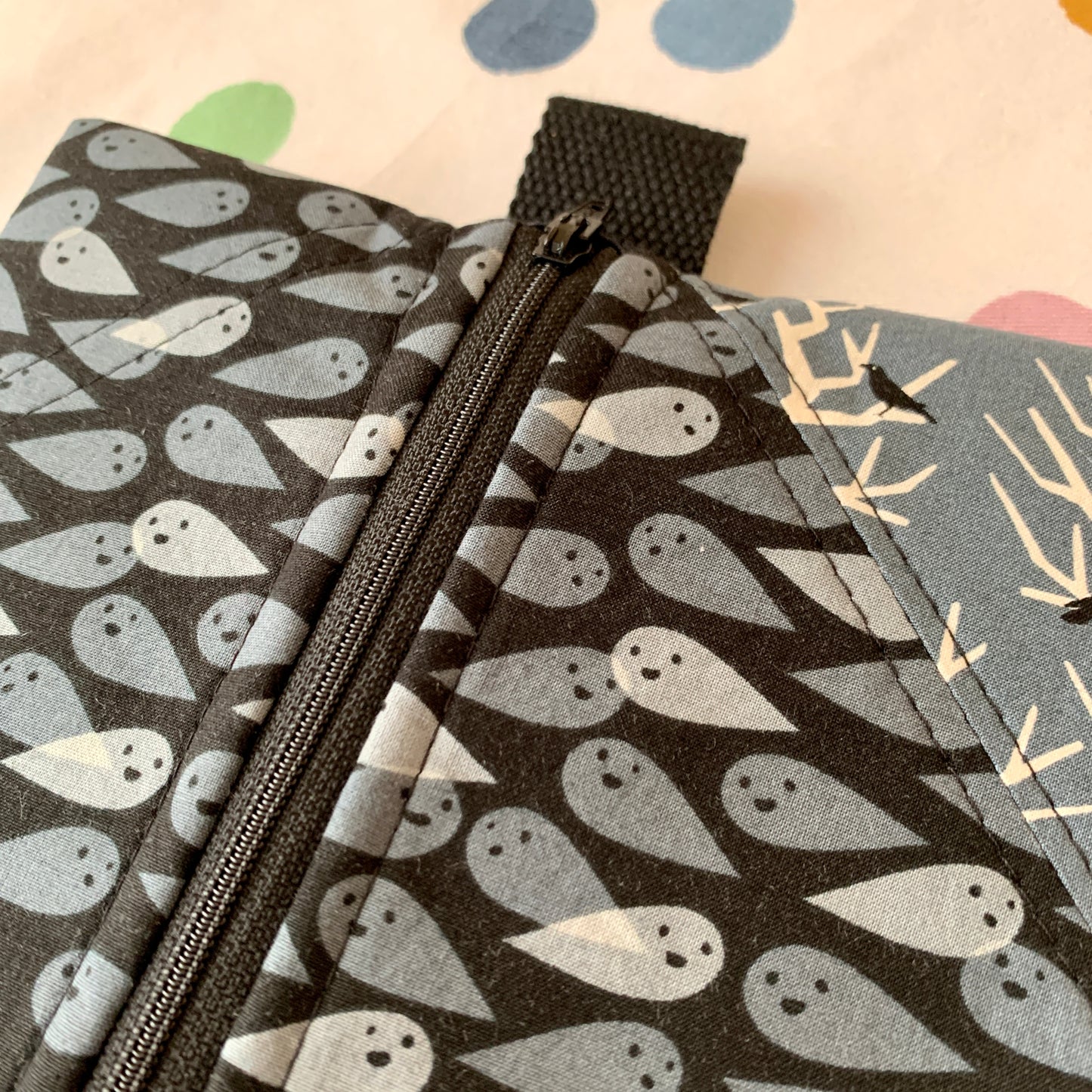 Zipper pouch with ghosts and ravens