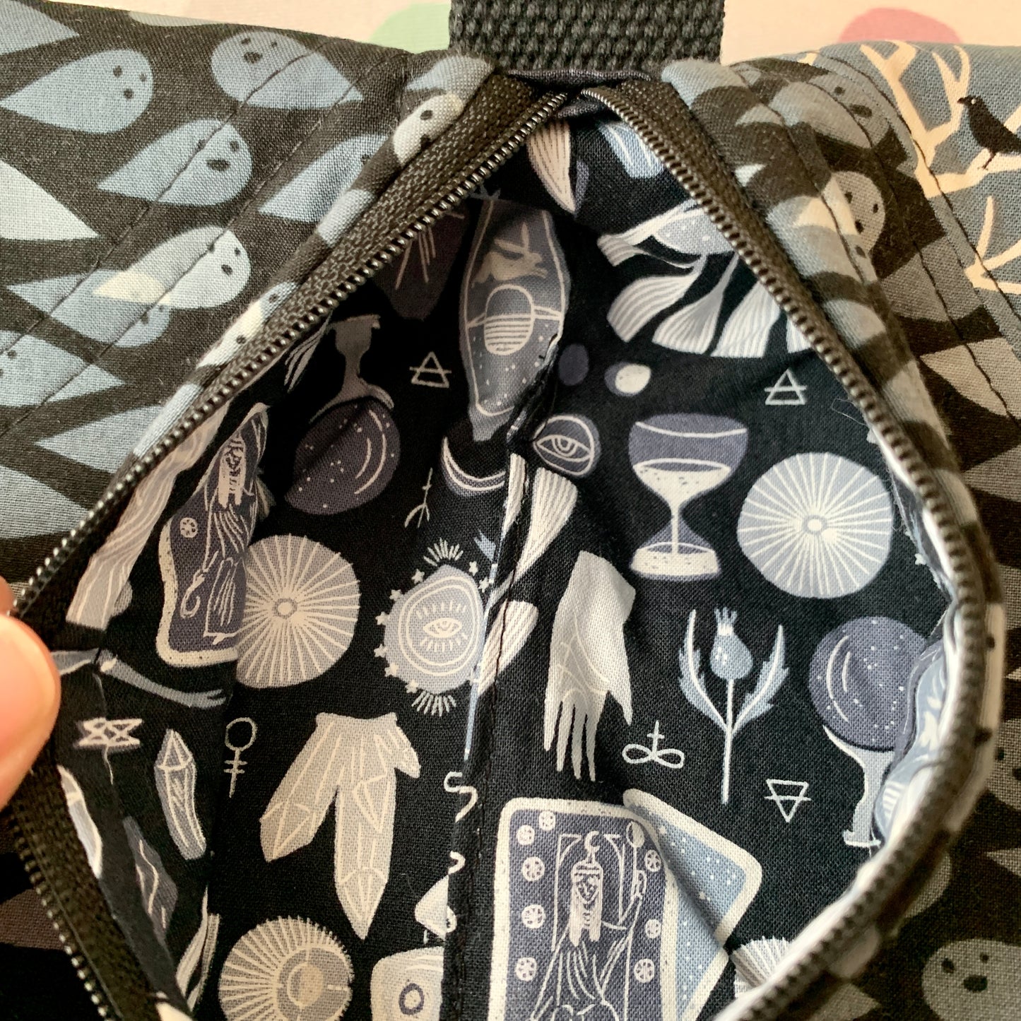 Zipper pouch with ghosts and ravens